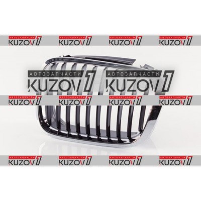 Решетка радиатора (левая) Хром + Черные Ребра для BMW 3 (E46) 1998-2001 - фото