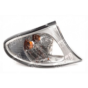 УКАЗАТЕЛЬ ПОВОРОТА (ПРАВЫЙ) БЕЛЫЙ, ХРОМ ОБОДОК, TYC - фото