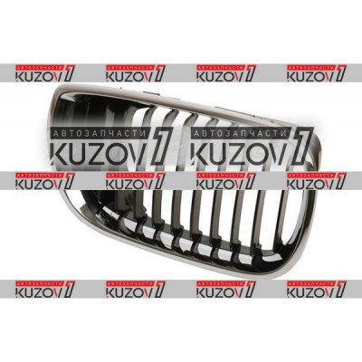Решетка радиатора (правая) Хром + Черные Ребра для BMW 3 (E46) 2001-2005 - фото