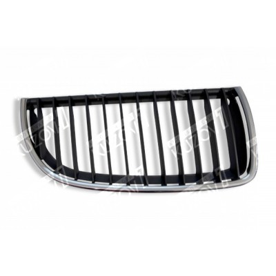 Решетка радиатора (правая) Хром + Хром Ребра (черные Внутри) TYG для BMW 3 (E90 / E91) 2005-2008 - фото