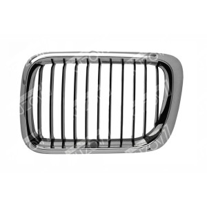 РЕШЕТКА РАДИАТОРА (ЛЕВАЯ) ХРОМ ОБОДОК + ЧЕРНЫЕ РЕБРА - фото