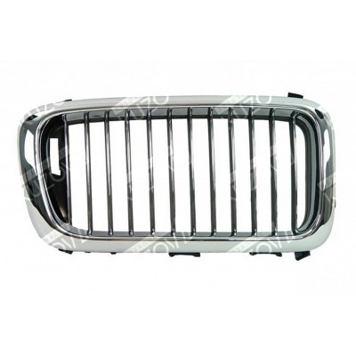 Решетка радиатора (правая) Хром + Хром Ребра (черные Внутри) TYG для BMW 7 (E38) 1994-2001 - фото