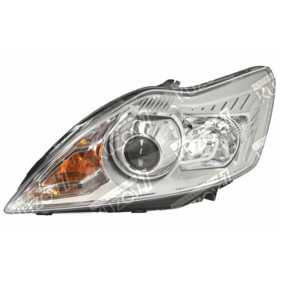 Передняя фара (левая) Xenon, Линзовая, Хром, TYC для FORD FOCUS 2008-2011 - фото