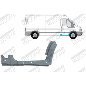 АРКА ПЕРЕДНЯЯ, ЗАДНЯЯ ВНУТРЕННЯЯ ЧАСТЬ, ПОД ДВЕРЬ + ПОРОГ + 1/3 СТОЙКИ (ПРАВАЯ) ОРИГИНАЛ, 0.8 ММ, ПОЛЬША