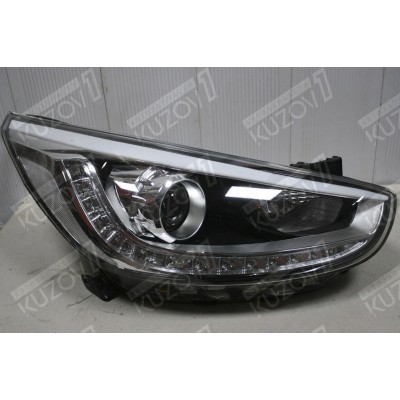 Передняя фара (правая) Линзовая, Светодиодная, Russia, TYC для HYUNDAI ACCENT 2014-2017 - фото