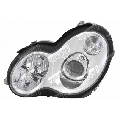 Передняя фара (левая) Линзованная, Xenon, DEPO для Mercedes C (W203) 2000-2004 - фото