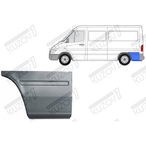 КРЫЛО ЗАДНЕЕ (ЛЕВОЕ) ЗАДНЯЯ ЧАСТЬ (ЗА КОЛЕСОМ), РЕМКОМПЛЕКТ, ОРИГИНАЛ, 0.8 ММ, ПОЛЬША - фото