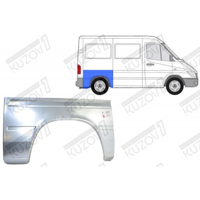 Крыло Заднее (правое) Короткая База, 66 См Klokkerholm для Mercedes Sprinter 2000-2006 - фото