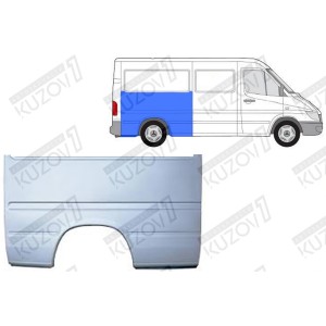 КРЫЛО ЗАДНЕЕ (ПРАВОЕ) РЕМКОМПЛЕКТ, ДО СТЕКЛА, 135 СМ, ОРИГИНАЛ, 0.8 ММ, ПОЛЬША  - фото