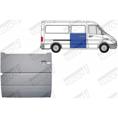 Дверь Боковая Раздвижная, До Стекла POTRYKUS для Mercedes Sprinter 2000-2006 - фото