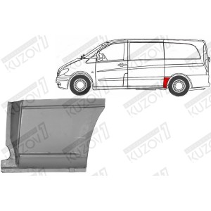 КРЫЛО ЗАДНЕЕ (ЛЕВОЕ) ПЕРЕДНЯЯ ЧАСТЬ (ДО КОЛЕСА), РЕМКОМПЛЕКТ, ОРИГИНАЛ, 0.8 ММ, ПОЛЬША