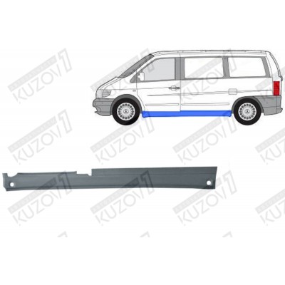 Порог (левый) Вся Длина, Без Боковой Сдвижной Двери POTRYKUS для Mercedes VITO 1996-2003 - фото