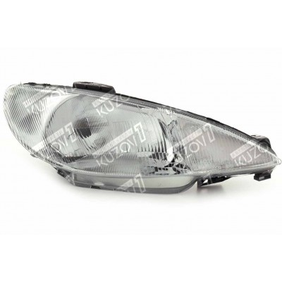 Передняя фара (правая) Рифленое, TYC для PEUGEOT 206 1998-2003 - фото