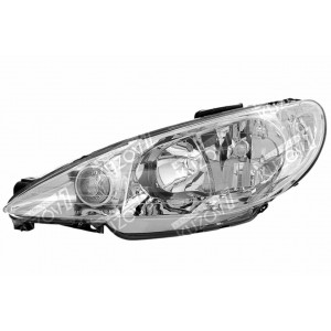 ПЕРЕДНЯЯ ФАРА (ЛЕВАЯ) 2003-2005, ПРОЗРАЧНОЕ СТЕКЛО, ДВУХЛАМПОВАЯ, TYC