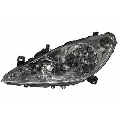 Передняя фара (левая) + Моторчик, TYC для PEUGEOT 307 2000-2005 - фото