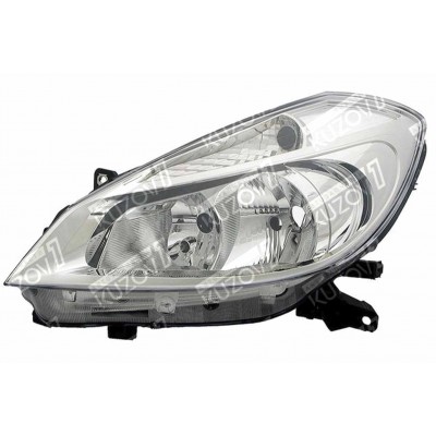 Передняя фара (левая) Хром + Моторчик, TYC для RENAULT CLIO 2005-2009 - фото