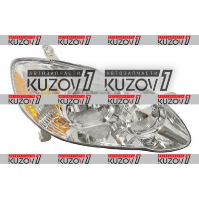 Передняя фара (правая) Хром, DEPO для Toyota Corolla (USA) 2002-2007 - фото