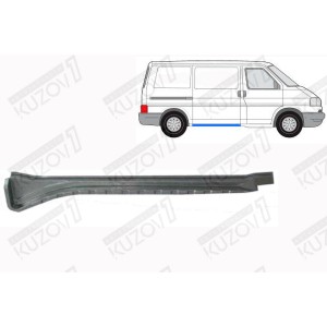 ПОРОГ (ПРАВЫЙ) ПОД БОКОВОЙ СДВИЖНОЙ ДВЕРИ, ВНУТРЕННИЙ, БЕЗ НАПРАВЛЯЮЩЕЙ ПОД РОЛИК, ОРИГИНАЛ, 0.8 ММ, ПОЛЬША