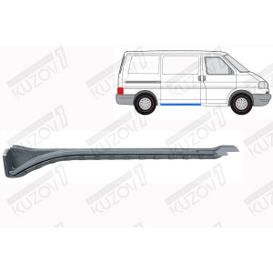 ПОРОГ (ПРАВЫЙ) ПОД БОКОВОЙ СДВИЖНОЙ ДВЕРИ, ВНУТРЕННИЙ, С НАПРАВЛЯЮЩЕЙ ПОД РОЛИК, ОРИГИНАЛ, 0.8 ММ, ПОЛЬША